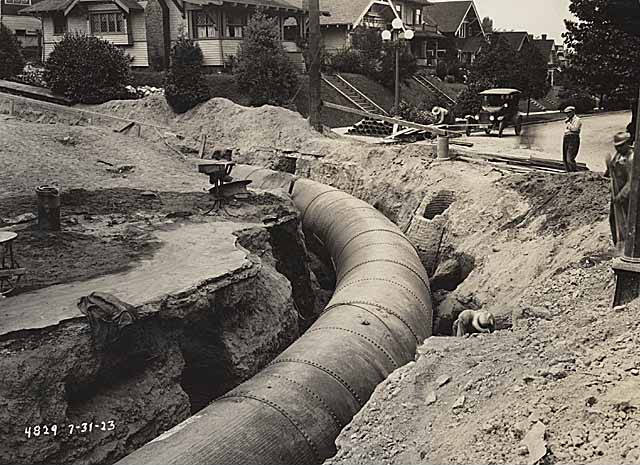 Water pipe on Capitol Hill, Seattle.